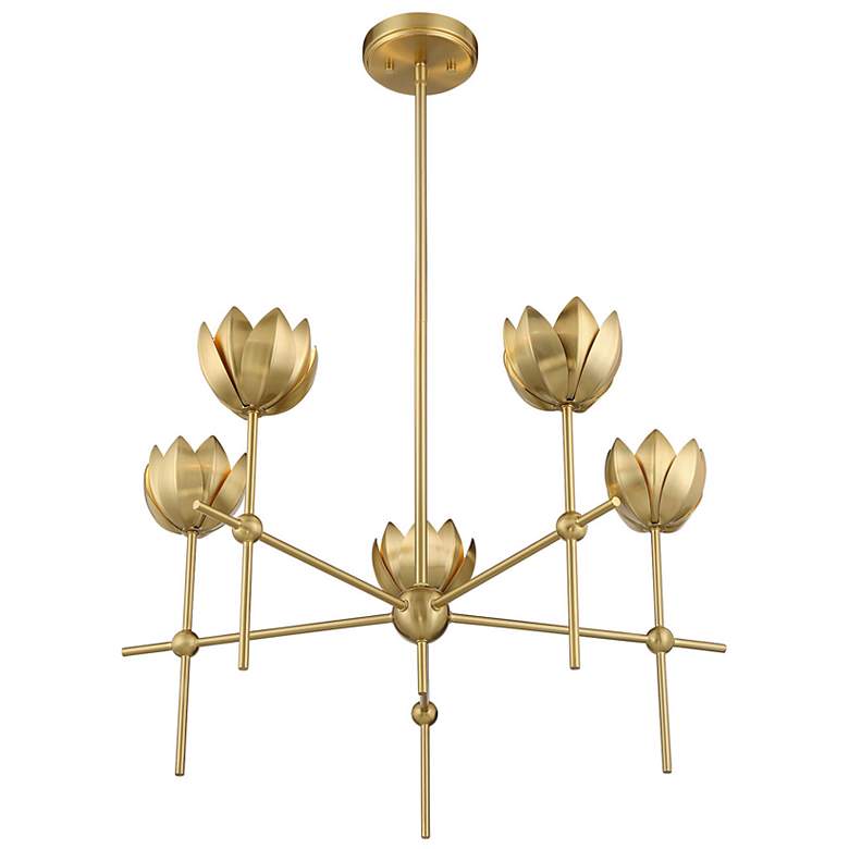 Image 4 6-Light Chandelier in Natural Brass more views