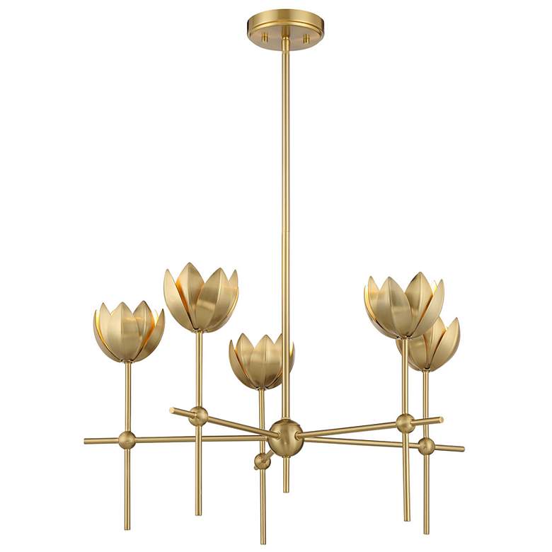 Image 5 6-Light Chandelier in Natural Brass more views