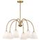 6-Light Chandelier in Natural Brass