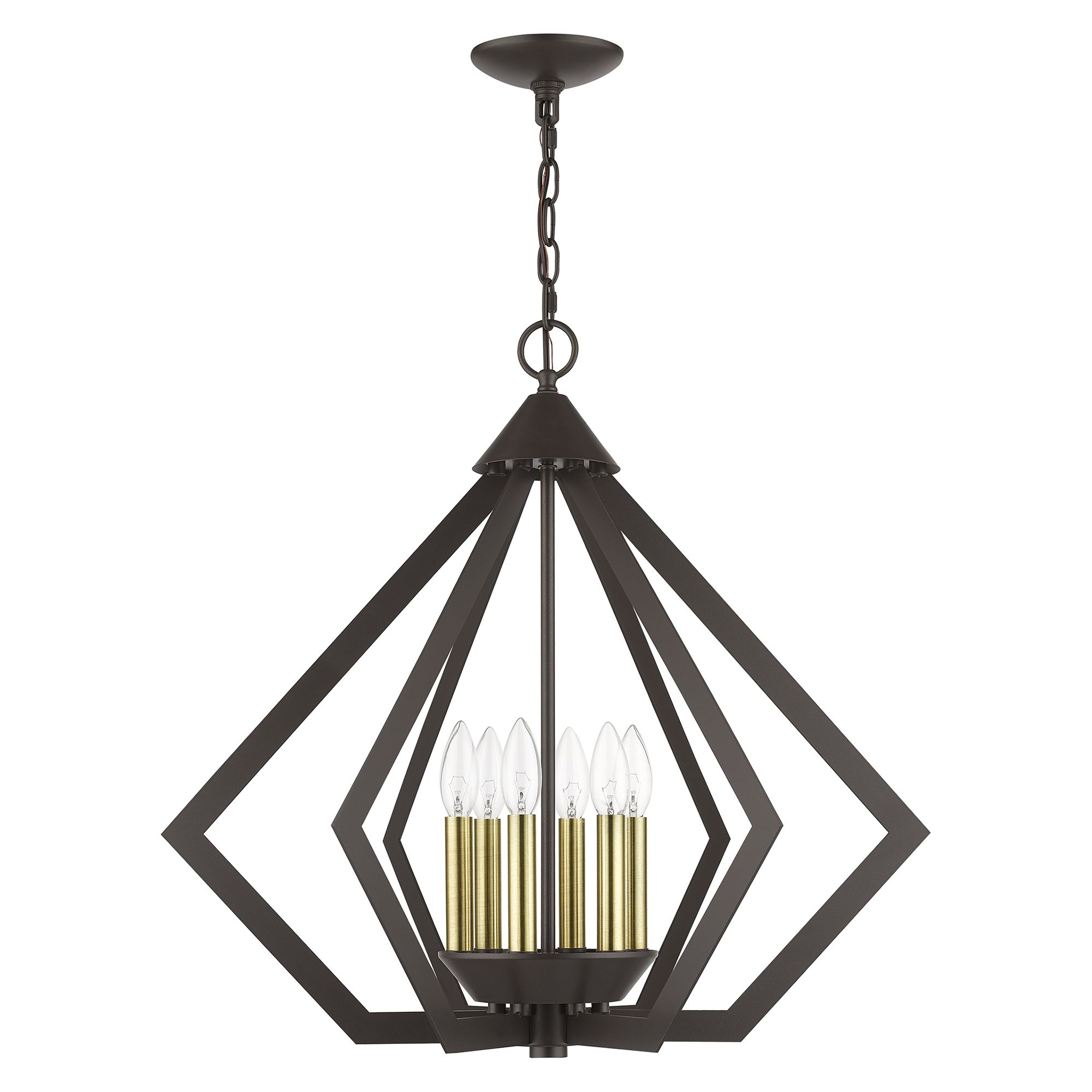 Image 3 6 Light English Bronze Chandelier with Antique Brass Finish Accents more views