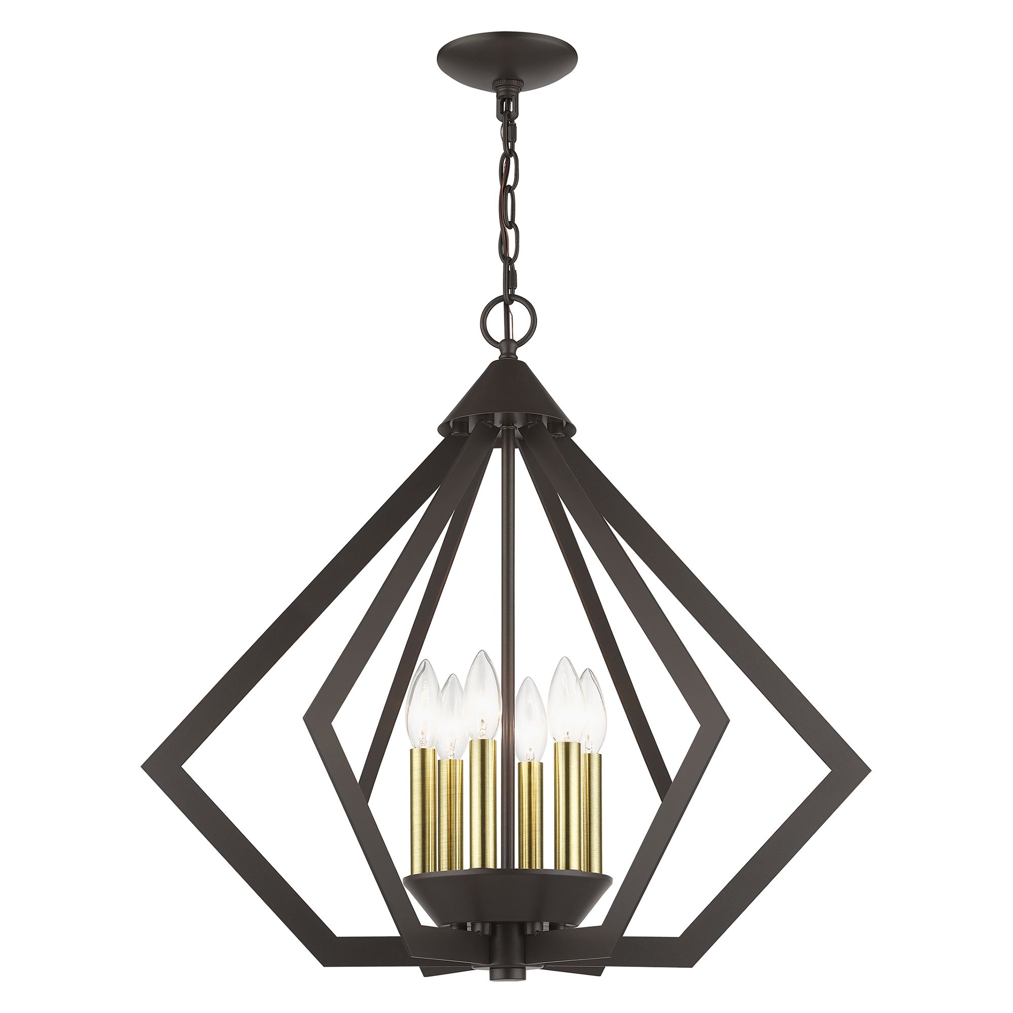Image 4 6 Light English Bronze Chandelier with Antique Brass Finish Accents more views