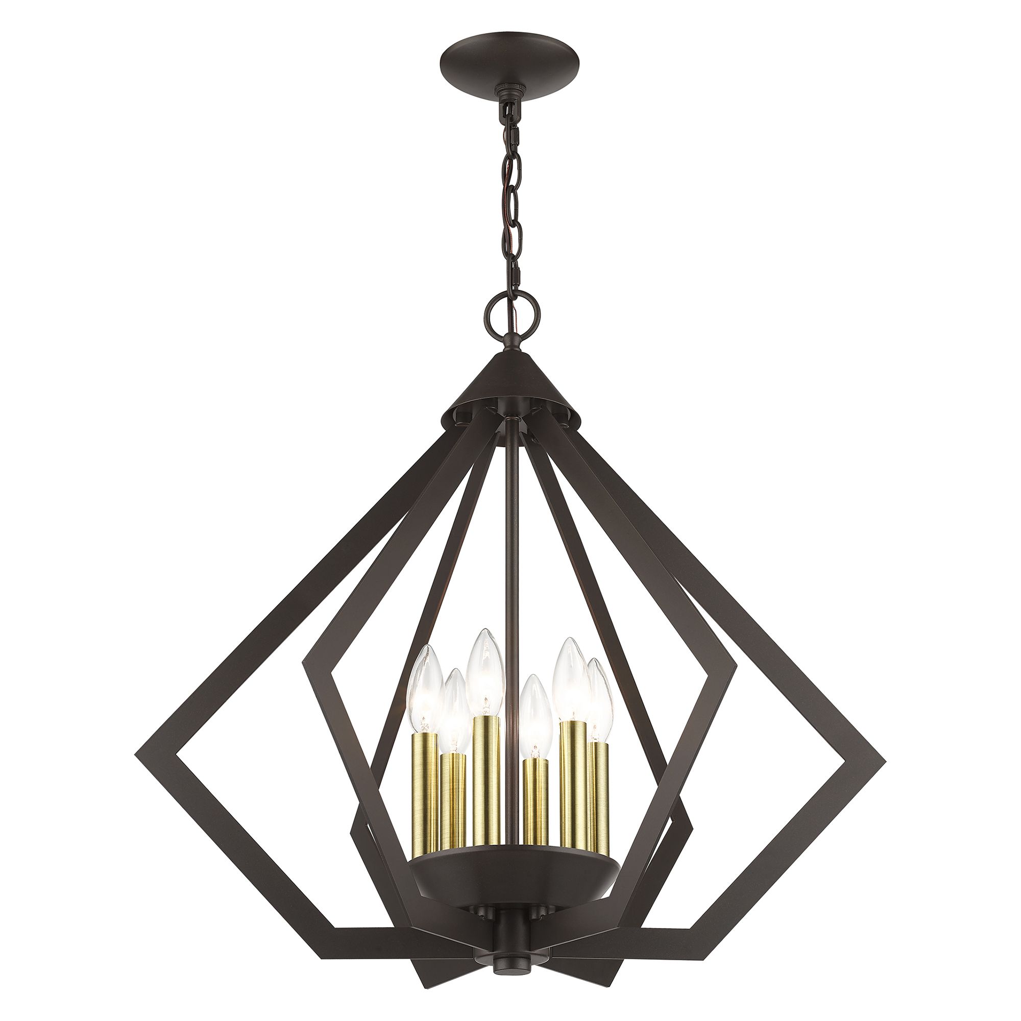 Image 5 6 Light English Bronze Chandelier with Antique Brass Finish Accents more views