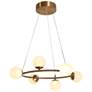 6-Light Gold Chandeliers LED with Frosted Glass