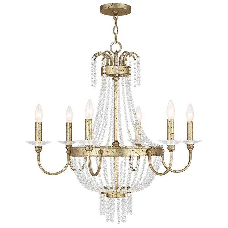 Image 1 6 Light Hand Applied Winter Gold Chandelier