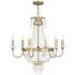 6 Light Hand Applied Winter Gold Chandelier