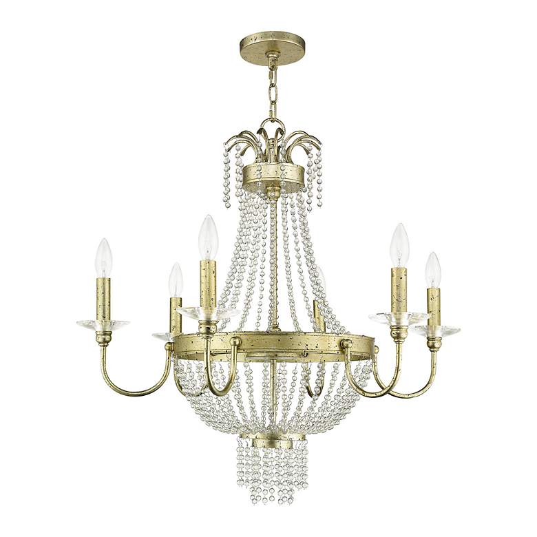 Image 3 6 Light Hand Applied Winter Gold Chandelier more views