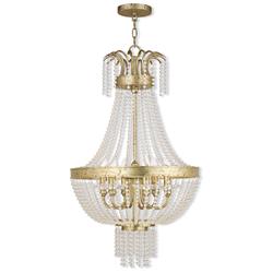 6 Light Hand Applied Winter Gold Pendant