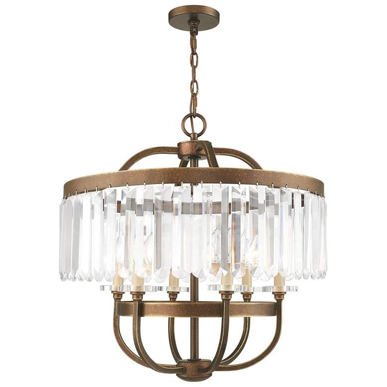 Image 1 6 Light Hand Painted Palacial Bronze Chandelier
