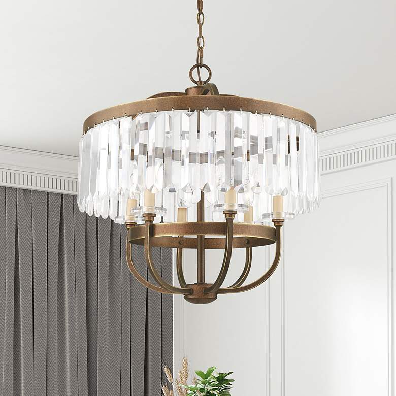 Image 1 6 Light Hand Painted Palacial Bronze Chandelier