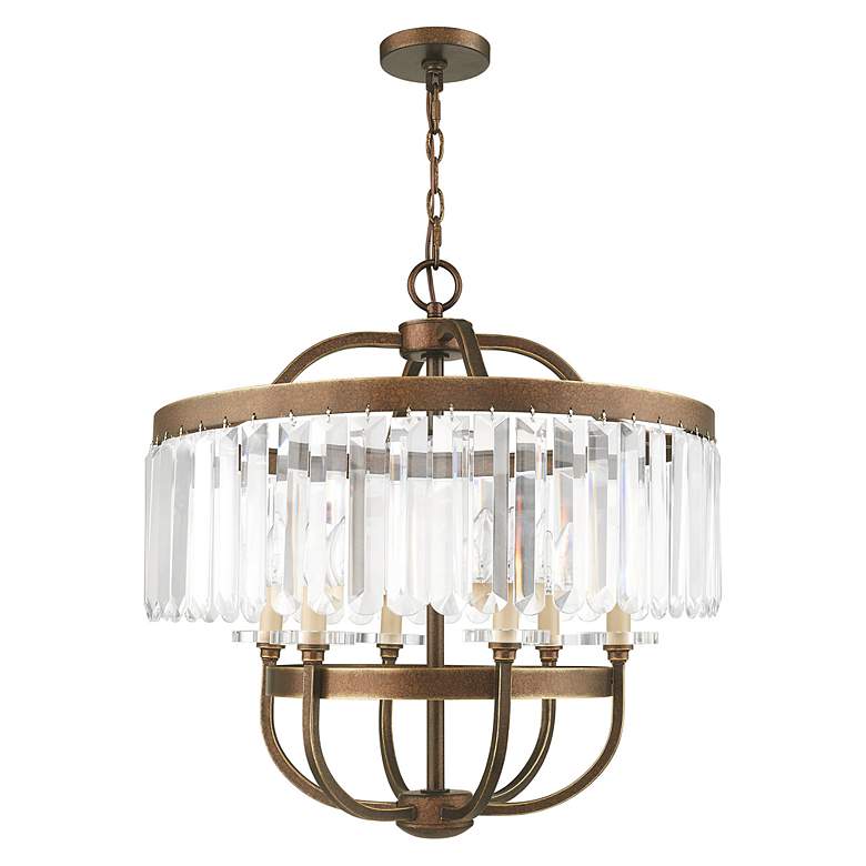 Image 3 6 Light Hand Painted Palacial Bronze Chandelier more views