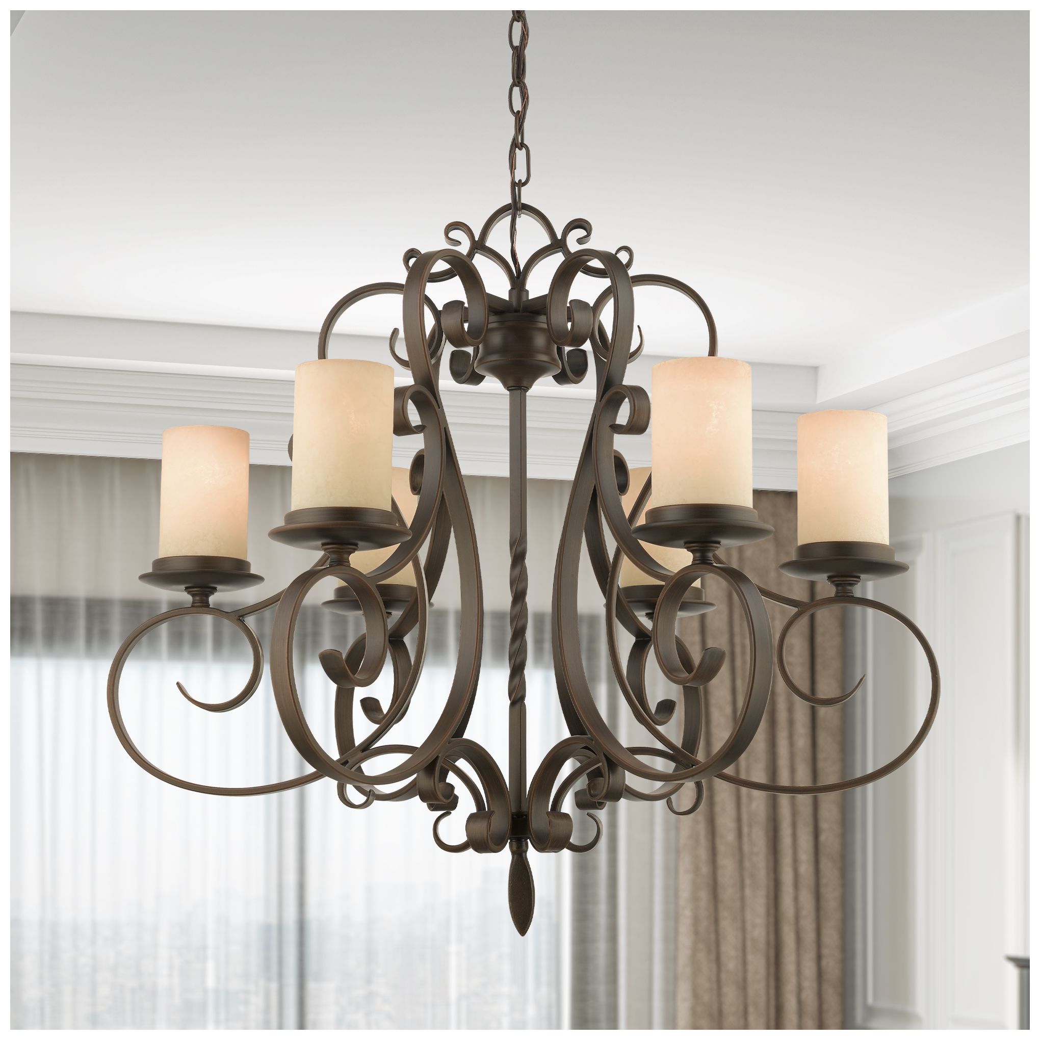 6 Light Imperial Bronze Chandelier