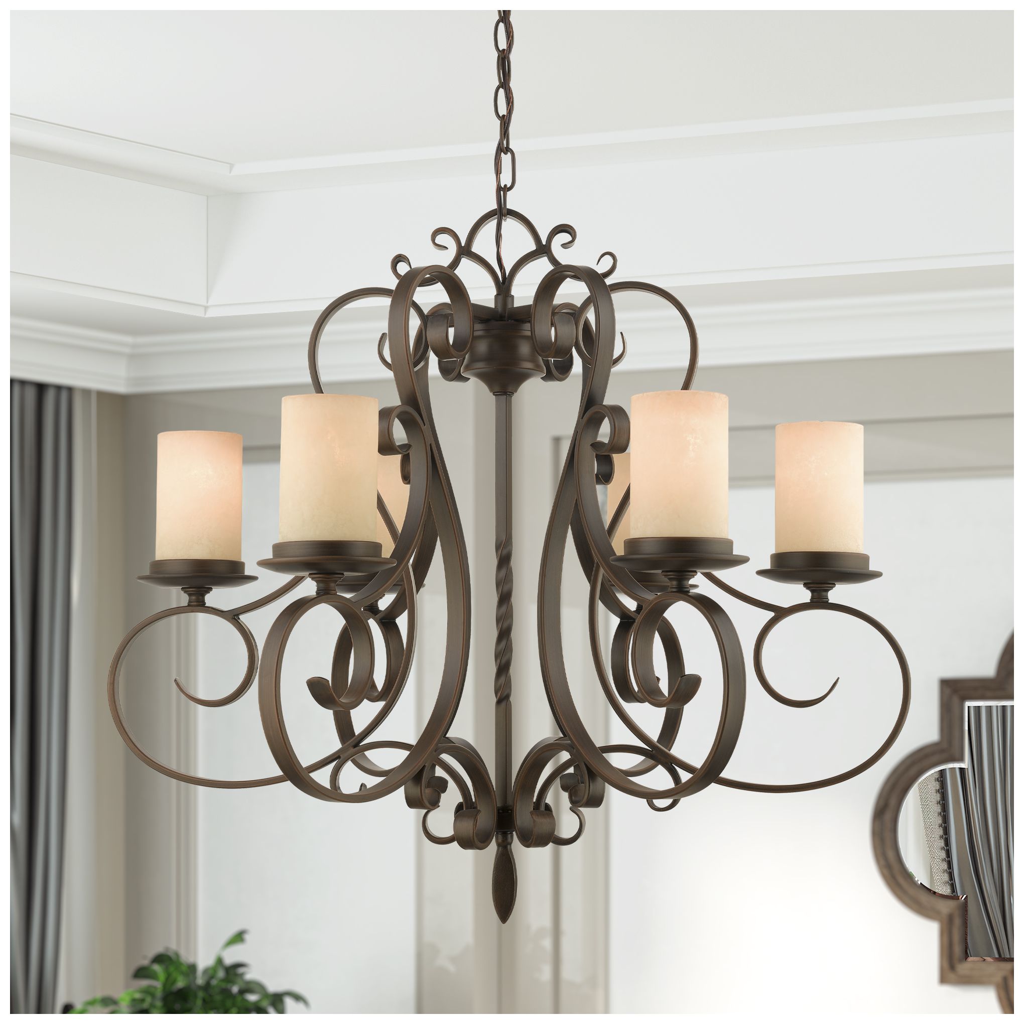 6 Light Imperial Bronze Chandelier