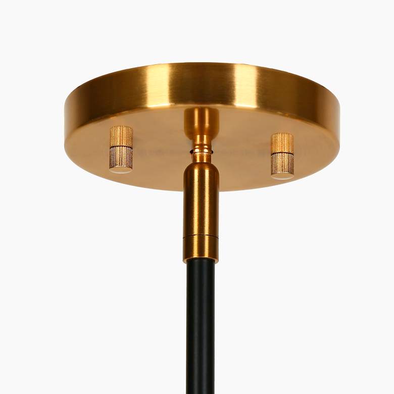 Image 3 6-Light Matte Black and Plating Brass Chandelier with Glass more views