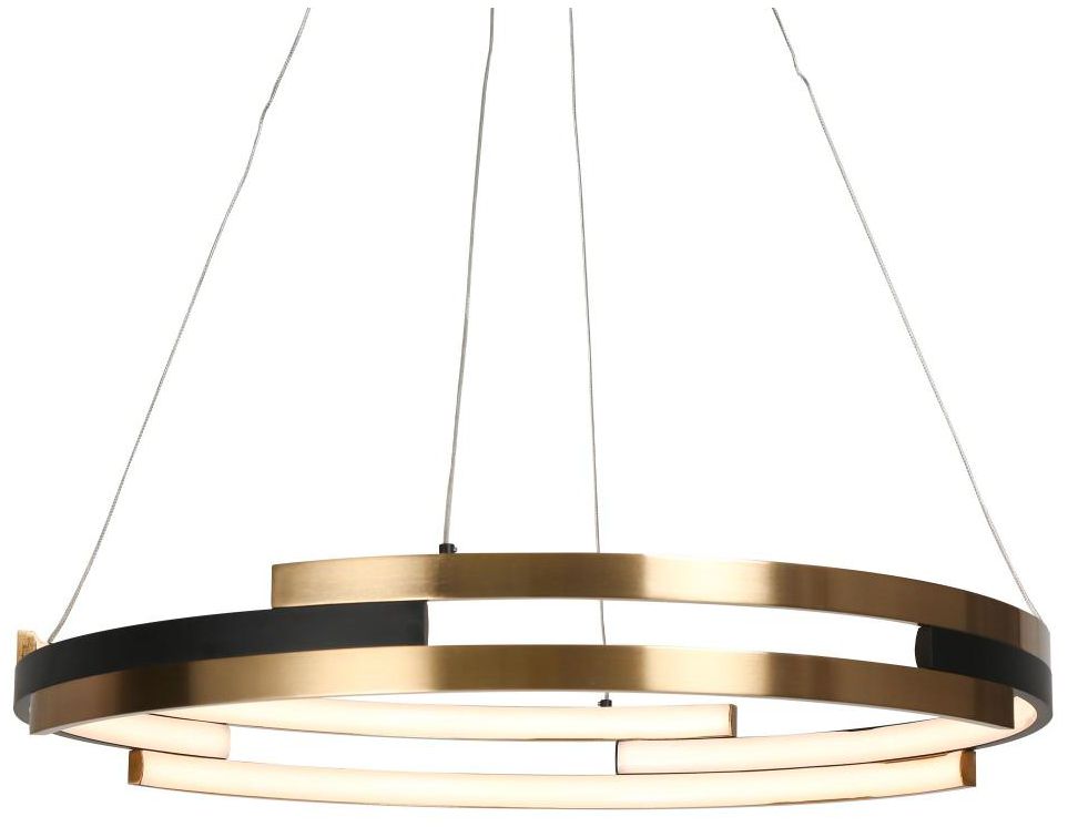 6-Light Matte Black and Plating Brass Chandeliers LED