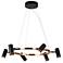 6-Light Matte Black and Plating Brass Chandeliers LED
