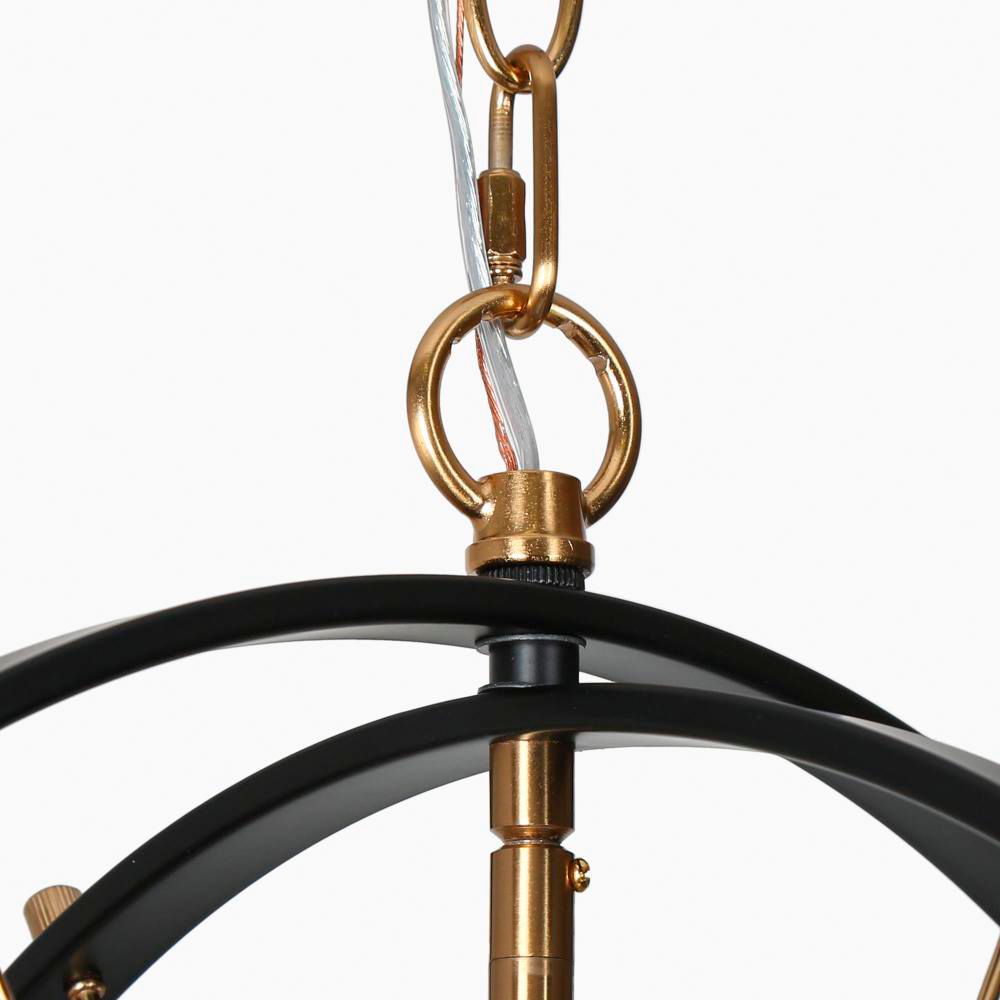Image 3 6-Light Matte Black and Plating Brass Chandeliers more views