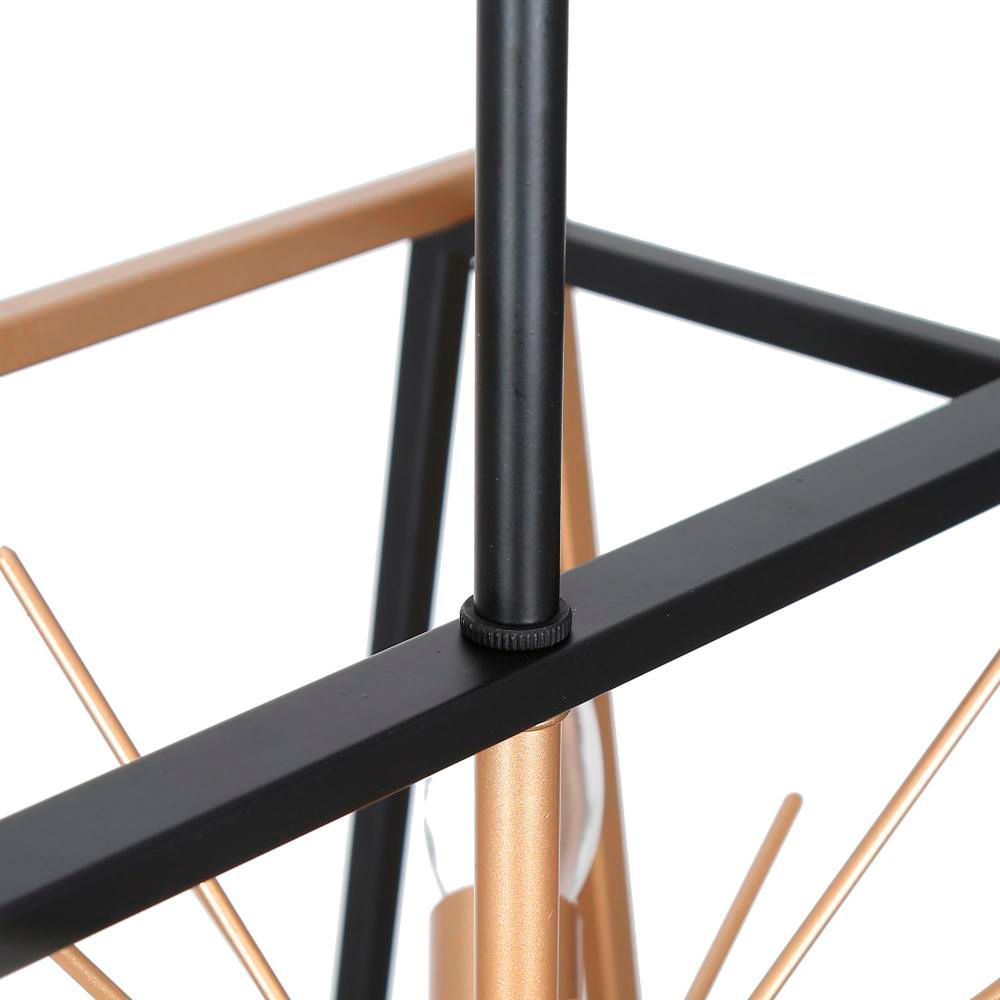 Image 2 6-Light Matte Black and Satin Gold Chandelier more views