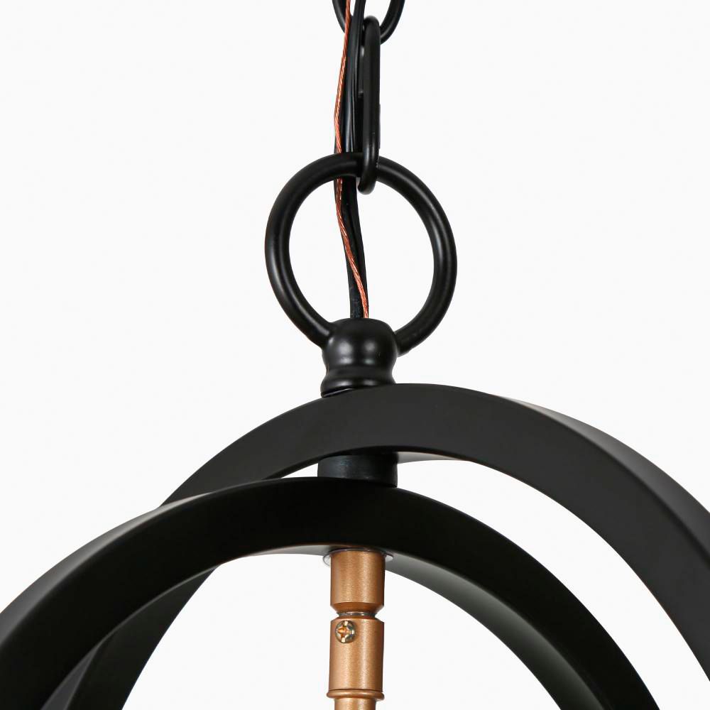 Image 3 6-Light Matte Black and Satin Gold Chandeliers more views