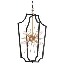 6-Light Matte Black and Satin Gold Chandeliers