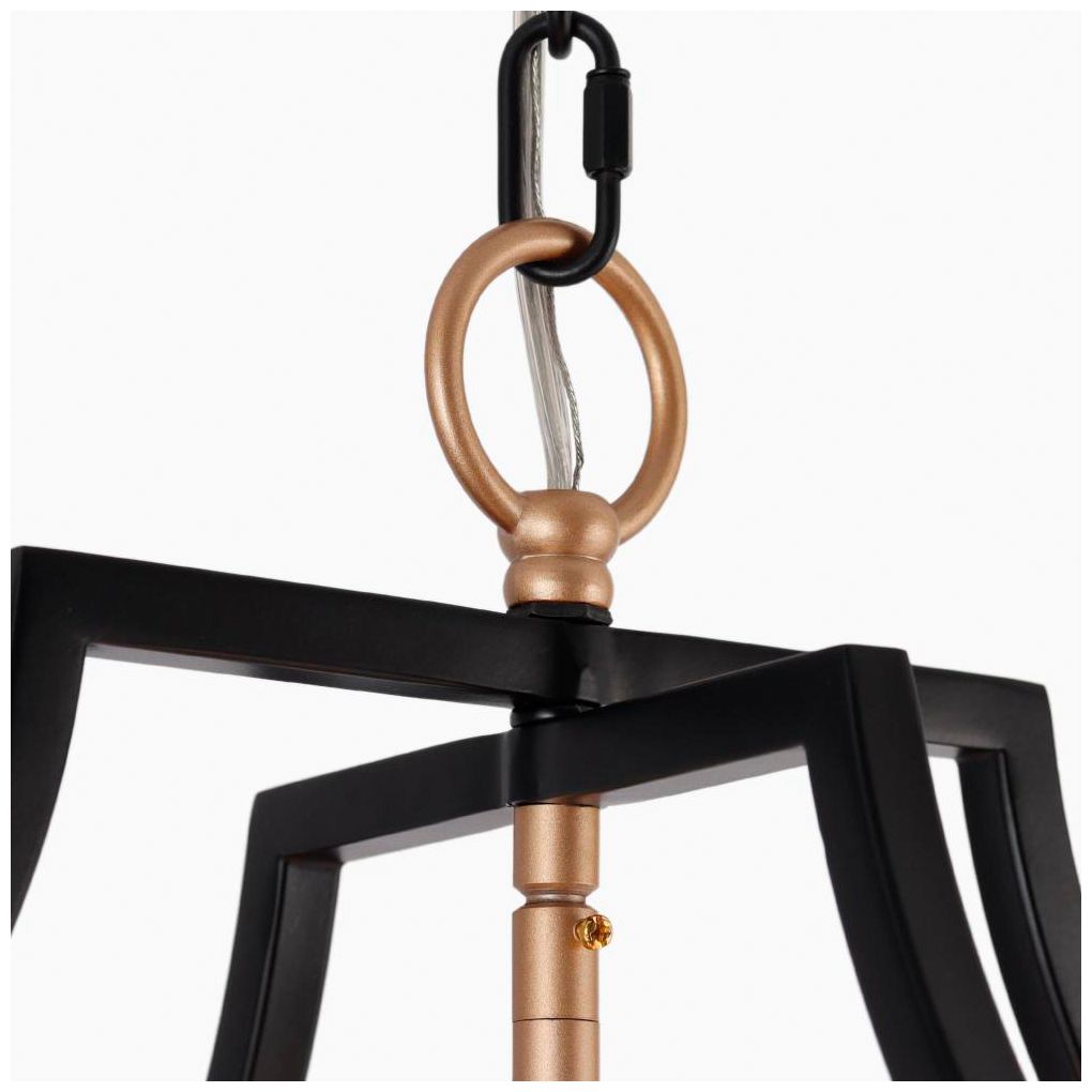 Image 2 6-Light Matte Black and Satin Gold Chandeliers more views