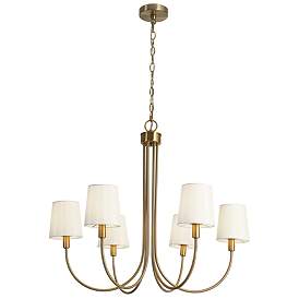 Image1 of 6-Light Plating Brass Chandeliers with Cone Shade