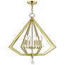 6 Light Polished Brass Chandelier