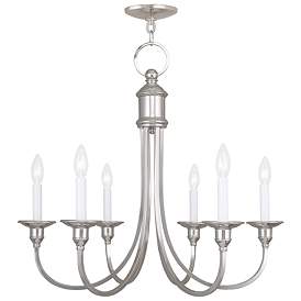 Image1 of 6 Light Polished Nickel Chandelier