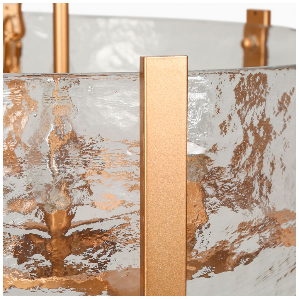 Image 4 6-Light Satin Gold Chandeliers with Ripple Glass more views