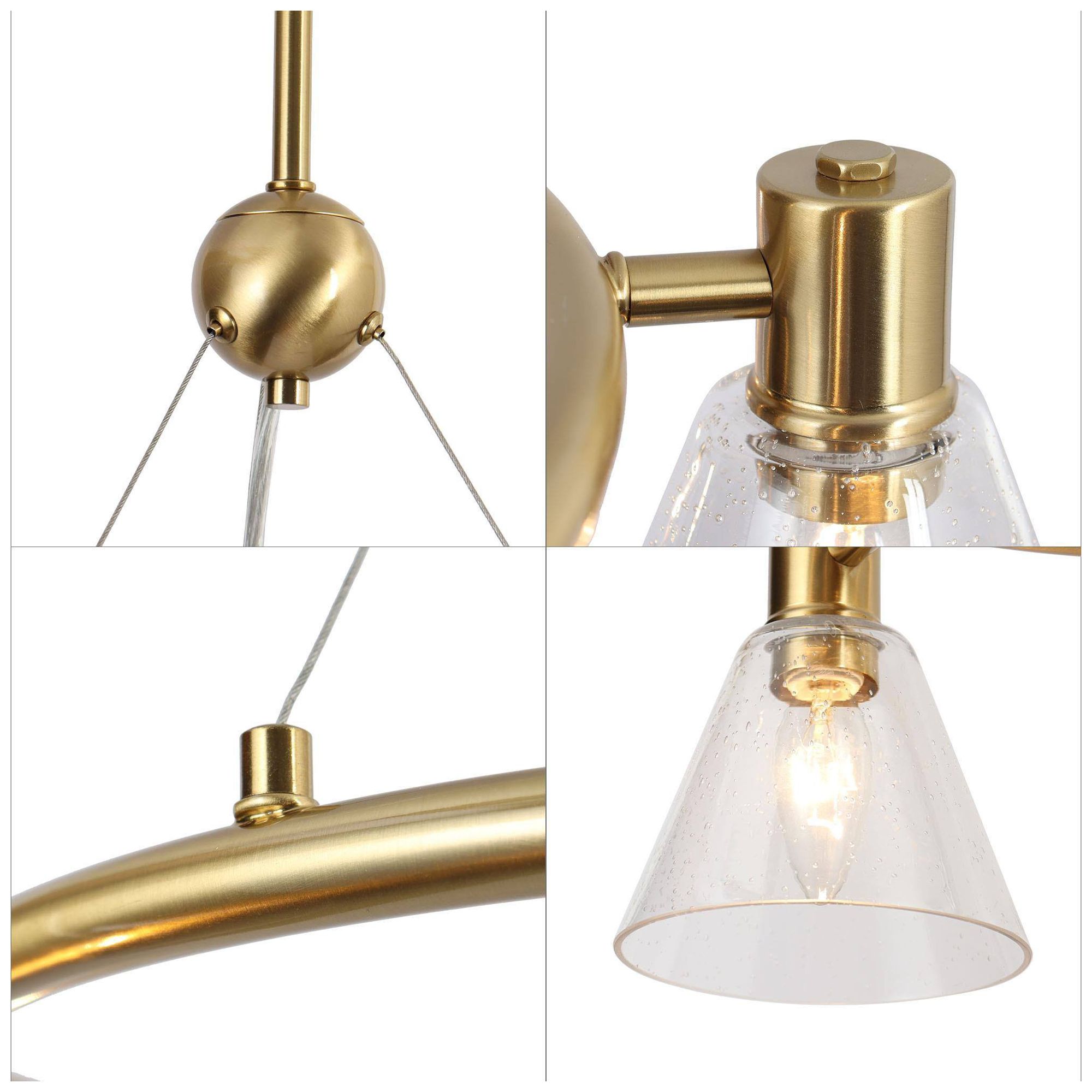 Image 6 6-Lights 26.8"W Modern Ring Electroplated Cooper Chandelier more views