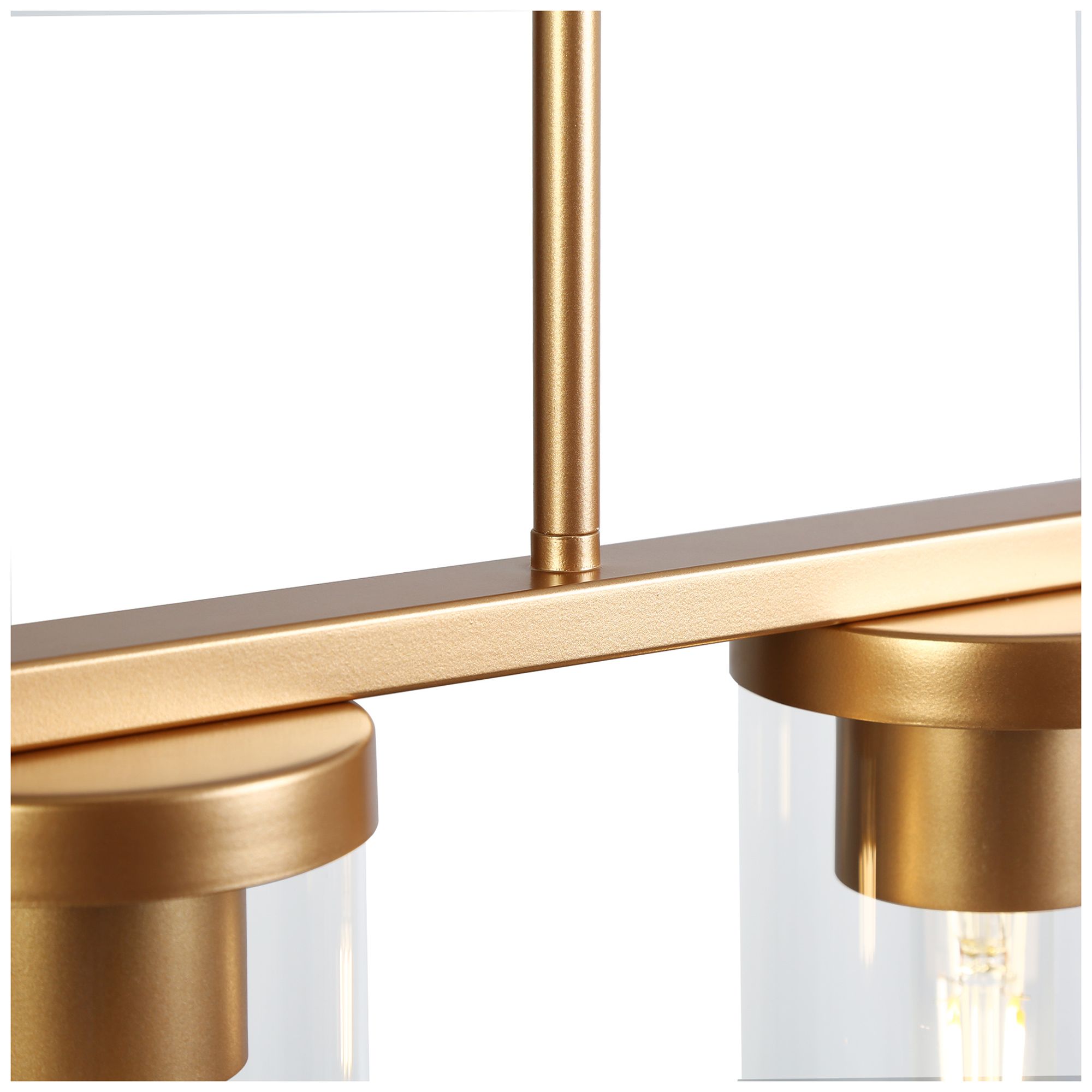 Image 3 6-Lights 51.2"W Linear Metallic Gold Chandeliers more views