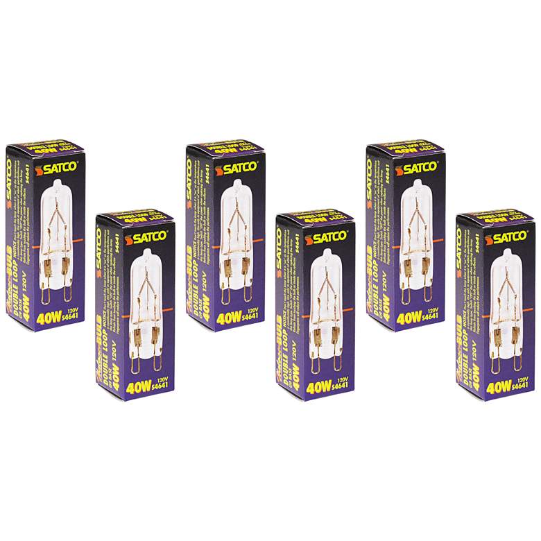 Image 1 6-Pack Satco 40 Watt G9 120 Volt Clear Halogen Light Bulbs