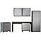 6-Piece Fortress Garage Set with Cabinets, Wall Units and Table in Grey