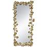 60.8"H x 31.1"W Large Gold Rectangle Wall Mirror with Golden Leaf