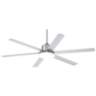 60" Casa Arcade Brushed Nickel Damp Rated Modern LED Fan with Remote