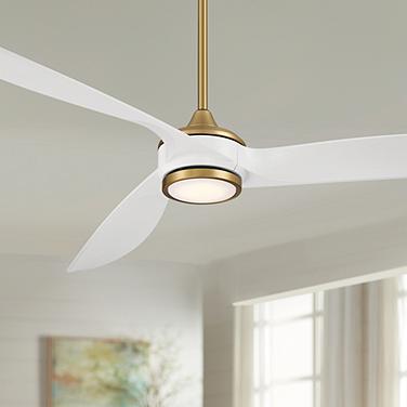 60" Casa Vieja La Jolla Surf Soft Brass LED Ceiling Fan with Remote