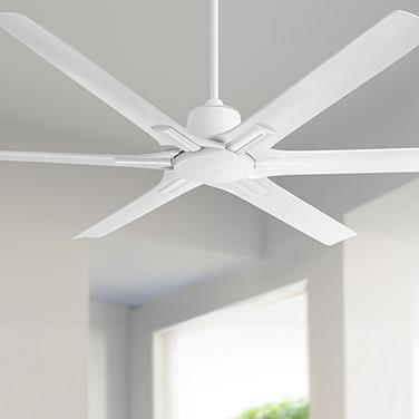 60" Casa Vieja Matte White Damp Rated Ceiling Fan with Remote