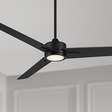 60" Casa Vieja Monte Largo Matte Black LED Ceiling Fan with Remote