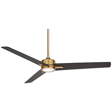 60" Casa Vieja Monte Largo Soft Brass LED Ceiling Fan with Remote