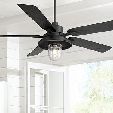 60" Casa Vieja Ridgeline Matte Black Barn LED Outdoor Ceiling Fan