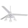 60" Casa Vieja Turbina™ White Ceiling Fan with Remote