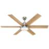 60" Hunter Warrant Brushed Nickel LED DC Ceiling Fan with Wall Control