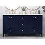 Thumbnail1 of 60 in. Blue Double Sink Bathroom Vanity, Calacatta White Quartz Top