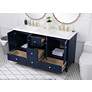 Thumbnail3 of 60 in. Blue Double Sink Bathroom Vanity, Calacatta White Quartz Top more views
