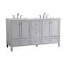 Thumbnail3 of 60 in. Grey Double Sink Bathroom Vanity, White Calacatta Quartz Top more views