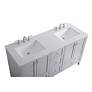 Thumbnail4 of 60 in. Grey Double Sink Bathroom Vanity, White Calacatta Quartz Top more views
