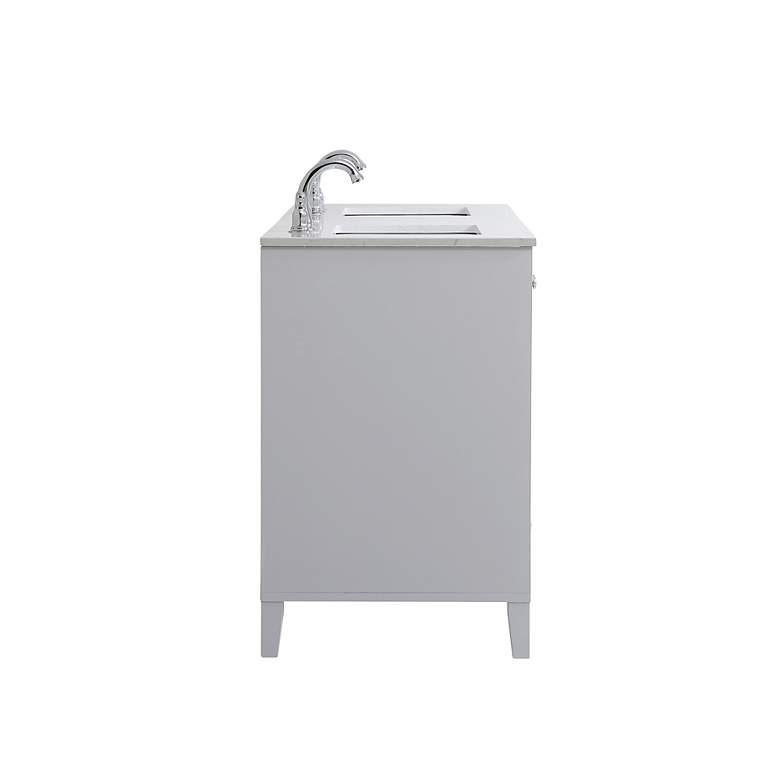 Image 7 60 in. Grey Double Sink Bathroom Vanity, White Calacatta Quartz Top more views