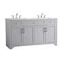 Thumbnail3 of 60 In. Grey Double Sink Bathroom Vanity With White Calacatta Quartz Top more views