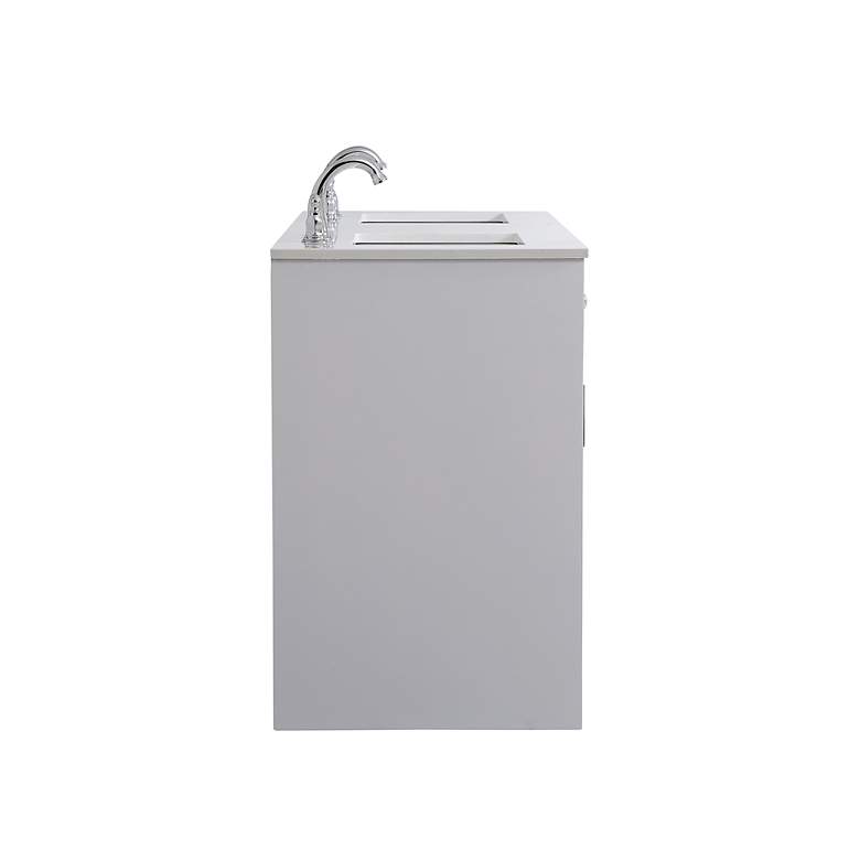 Image 7 60 In. Grey Double Sink Bathroom Vanity With White Calacatta Quartz Top more views