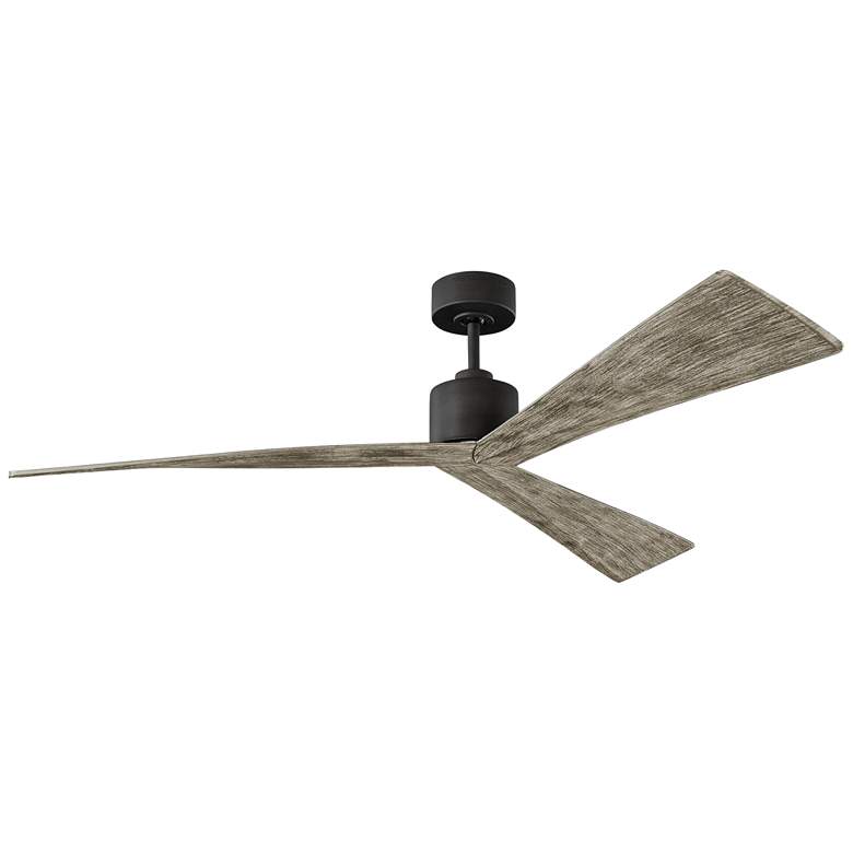 Image 2 60" Adler Aged Pewter Damp Rated Ceiling Fan with Remote