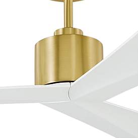 Image3 of 60" Adler White and Brass Damp Ceiling Fan with Remote more views